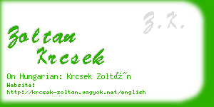 zoltan krcsek business card